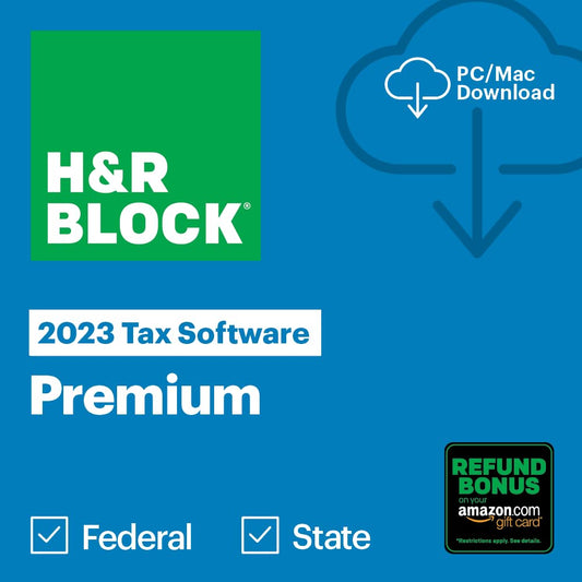 H&R Block Tax Software Premium 2023 with Refund Bonus Offer (Amazon Exclusive) (PC/MAC Download)